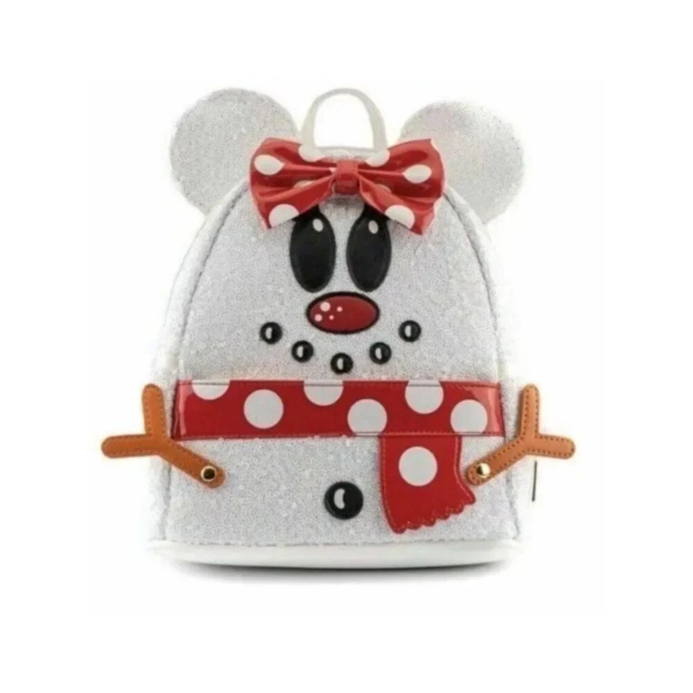 Loungefly Disney Snowman Minnie Mouse Sequin Cosplay Mini Backpack NWT
